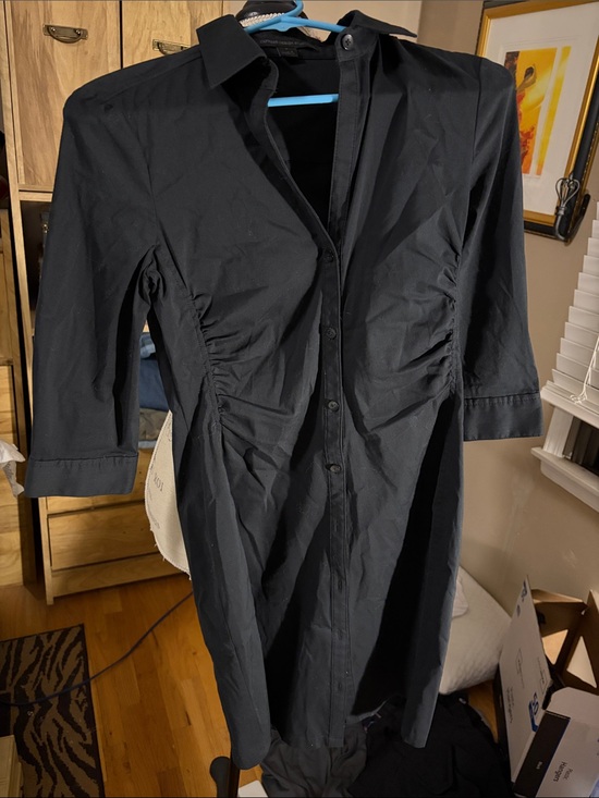 Express Dresses & Skirts - Black Express Button-Front Shirt Dress - 4